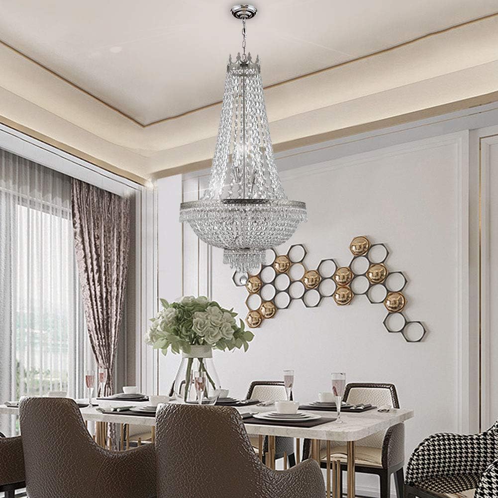 Crystal Chandelier 14-Light (24×31.5 inch) Silver L723050