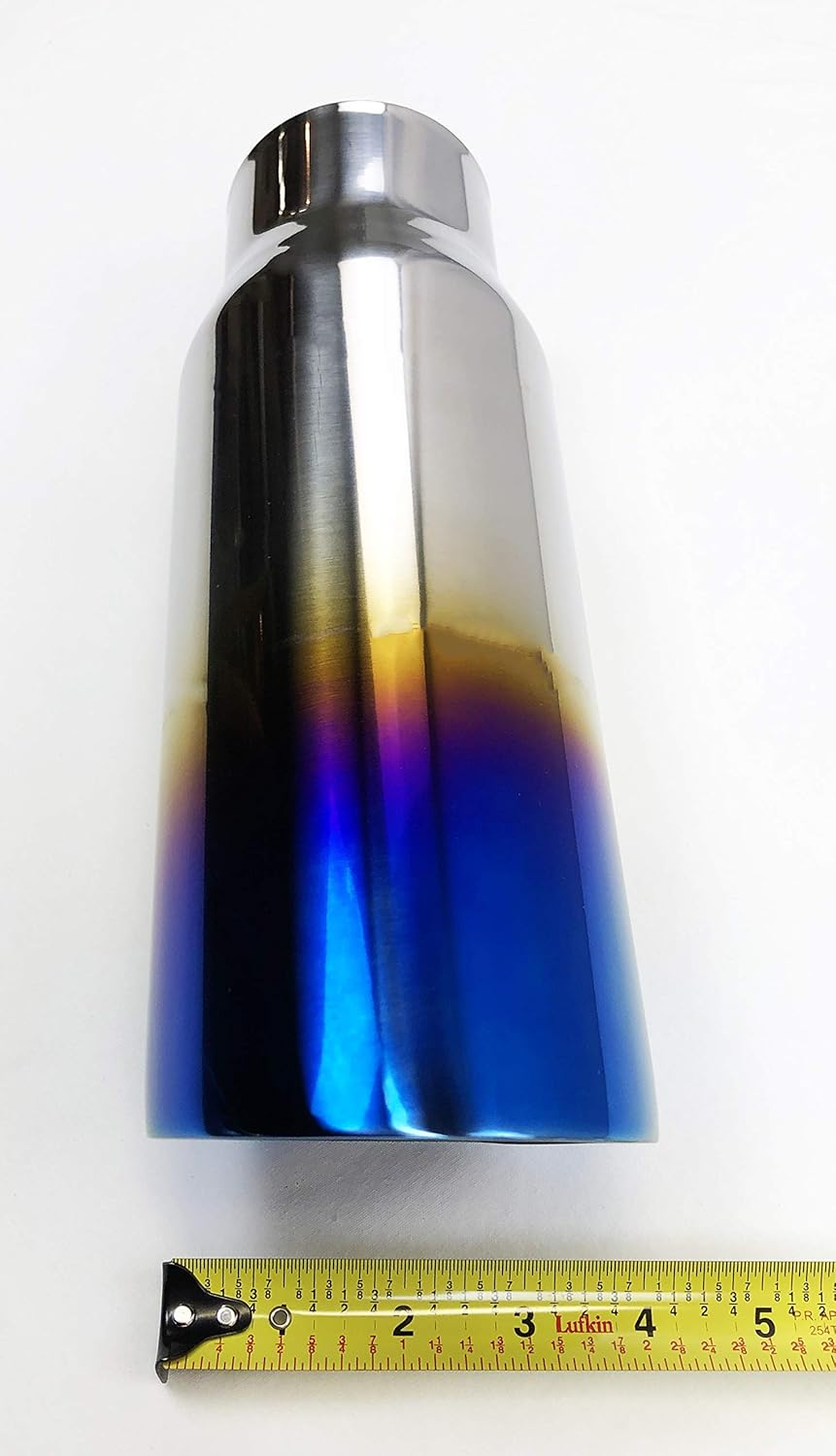 Exhaust Tip 4.00" OD 3.00" ID 12.00" Long Double Wall Stainless Blue Flame Pack of 2 T74325