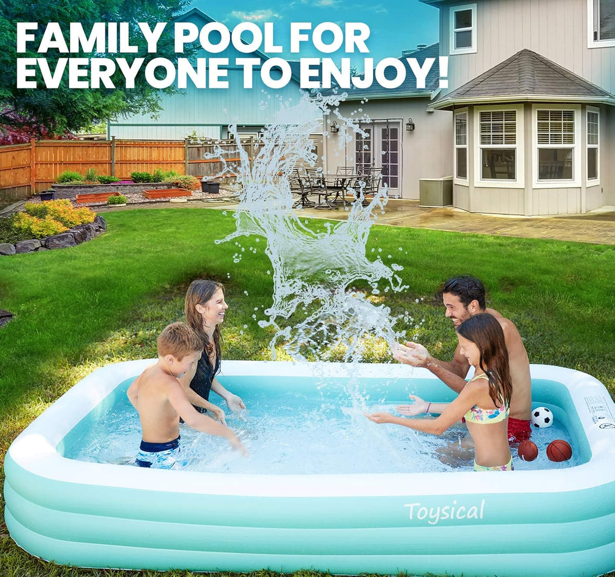 Inflatable Family Pool with Pump V52502
