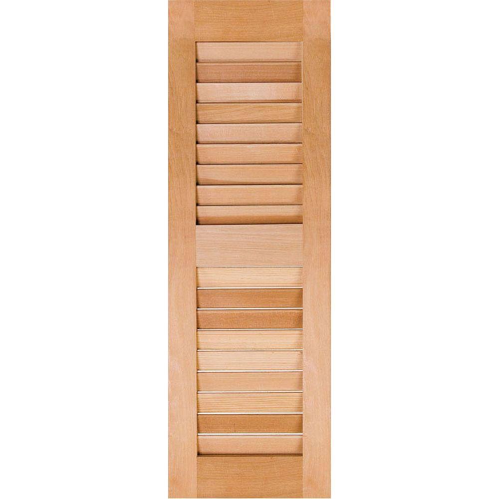 15x22W x 30x22H Unfinished Pine Open Louvered Shutters (Per Pair) G416092