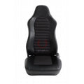 Black Leatherette with Fabric Insert Universal Jeep Seats - Pair M31962