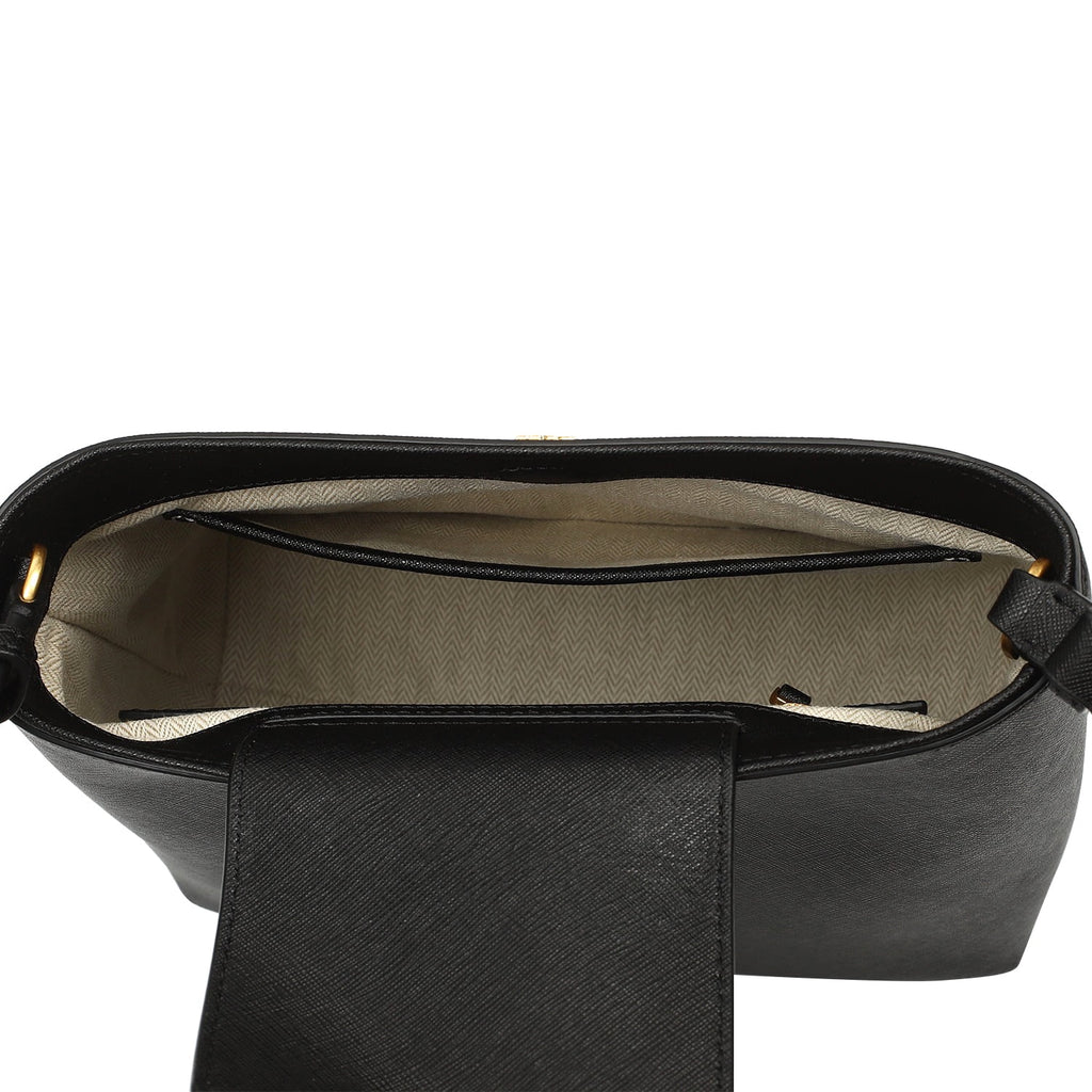 Black Leather Bucket Bag G512995