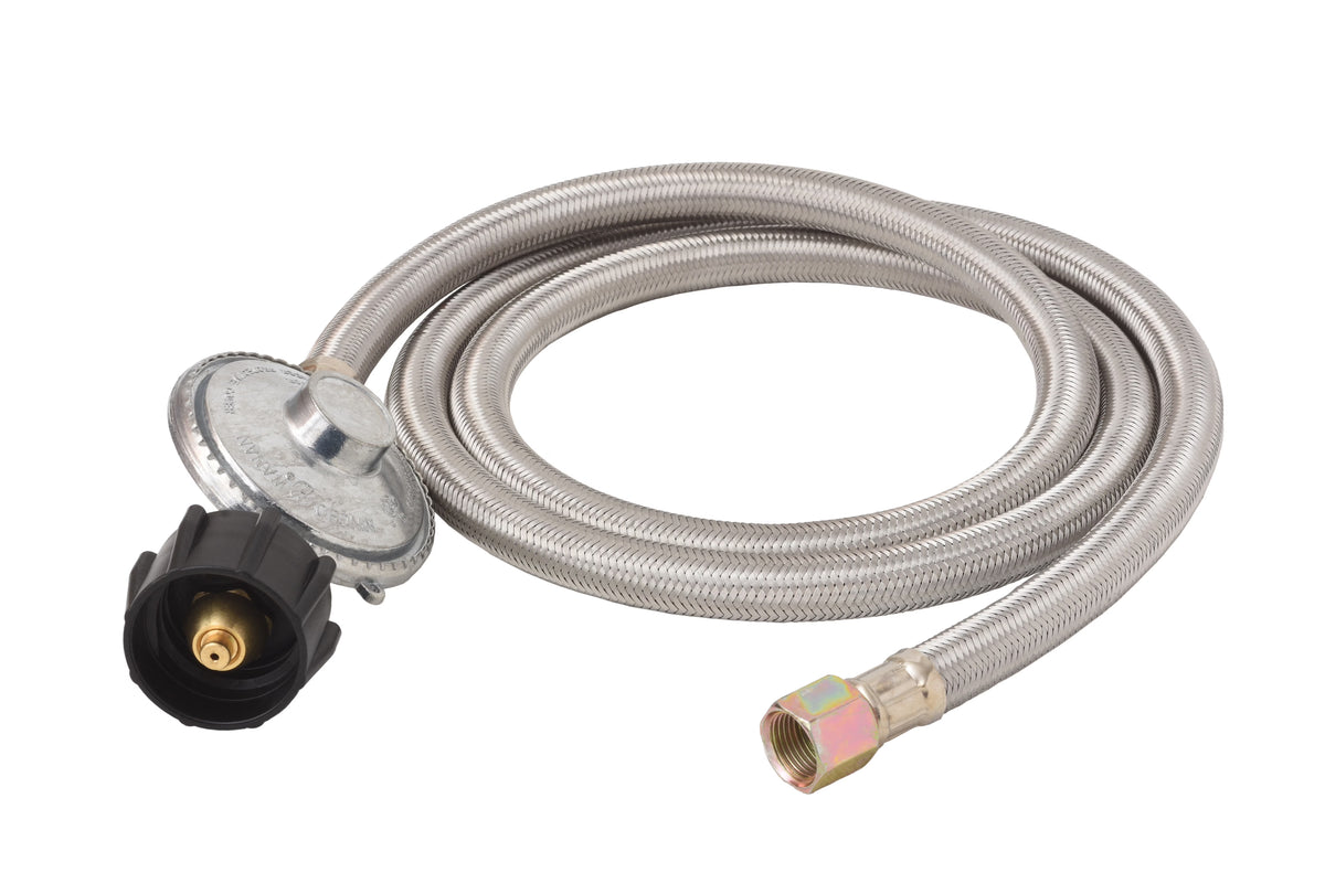 5 ft Stainless Steel Propane Adapter Hose with Regulator A91944