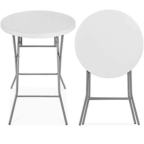 32in Round Folding Bar Height Table White P633132