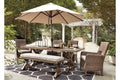 Beige Trestle Patio Dining Table H9432