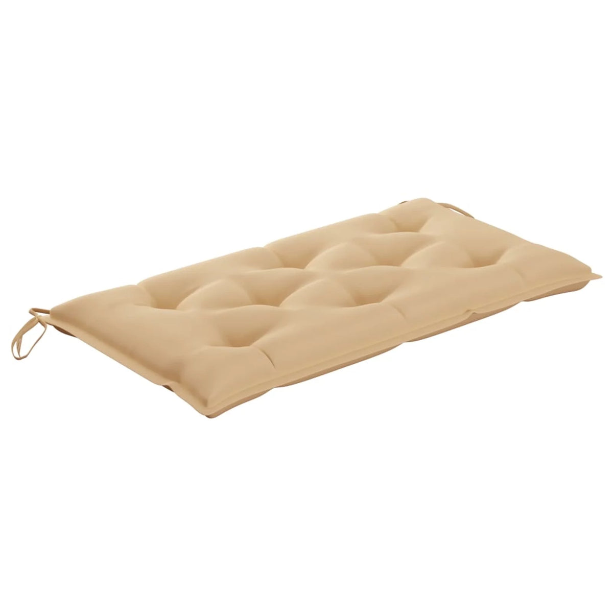 Beige Cushion Teak Wood Patio Bench E971
