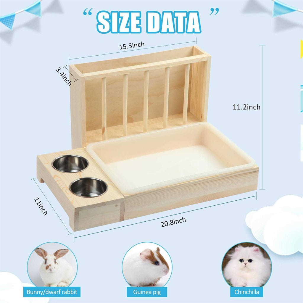 Wooden Rabbit Hay Feeder with Litter Box Z99952