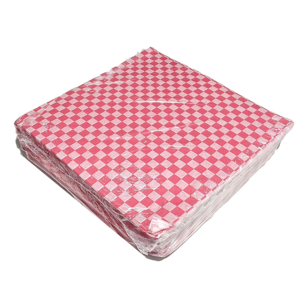 Red Checkers Grease-Resistant Food-Safe Sandwich Wrap Paper Sheets (Case of 5000) O885708