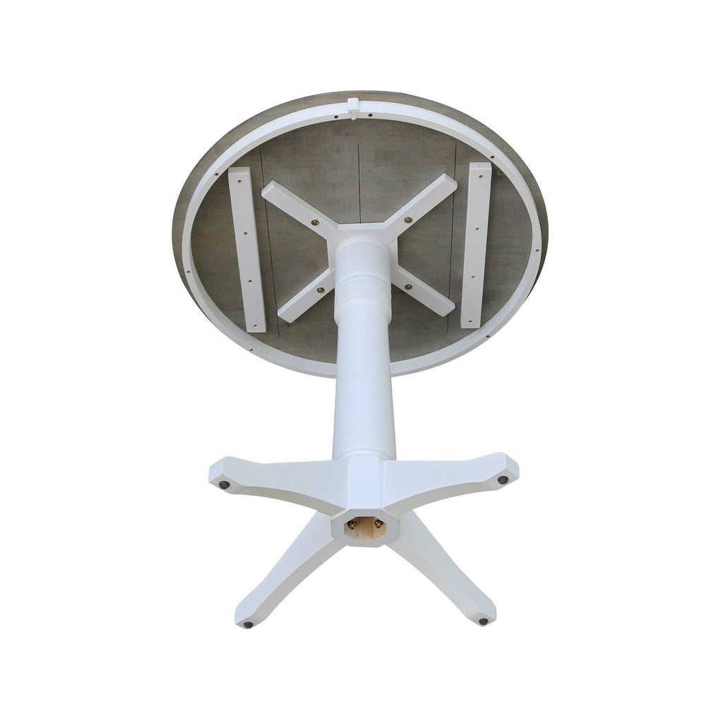 White/Heather Gray Round Top Pedestal Table P1542