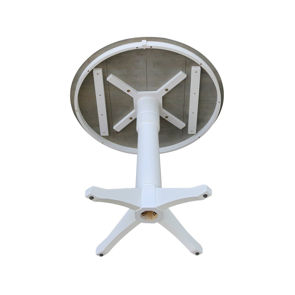 White/Heather Gray Round Top Pedestal Table P1542