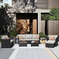9 Pieces PE Rattan Wicker Patio Sofa Set with Cushions Z5125
