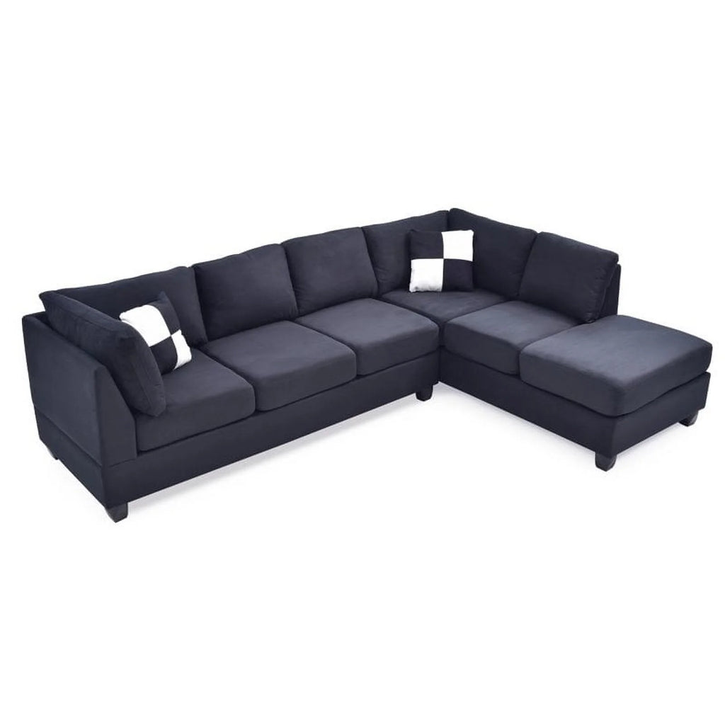 Black Microsuede Sectional X129384