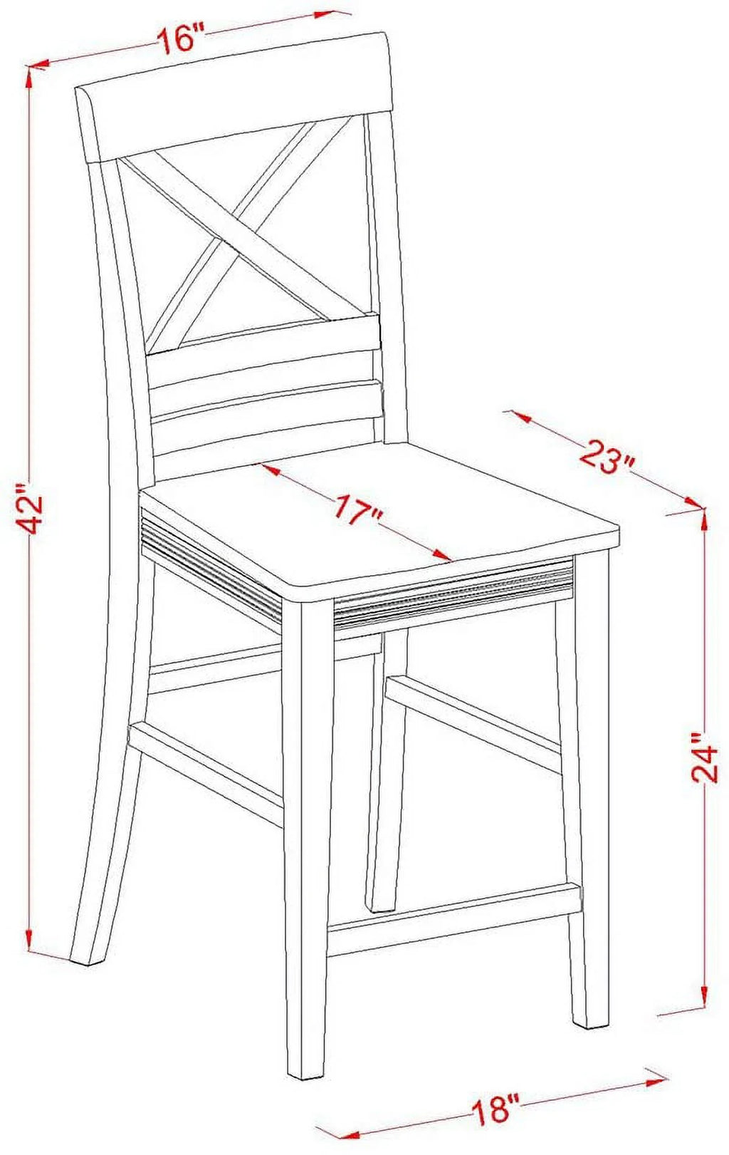 3 Piece Counter Height Set with Square Pub Table and 2 Chairs Q945