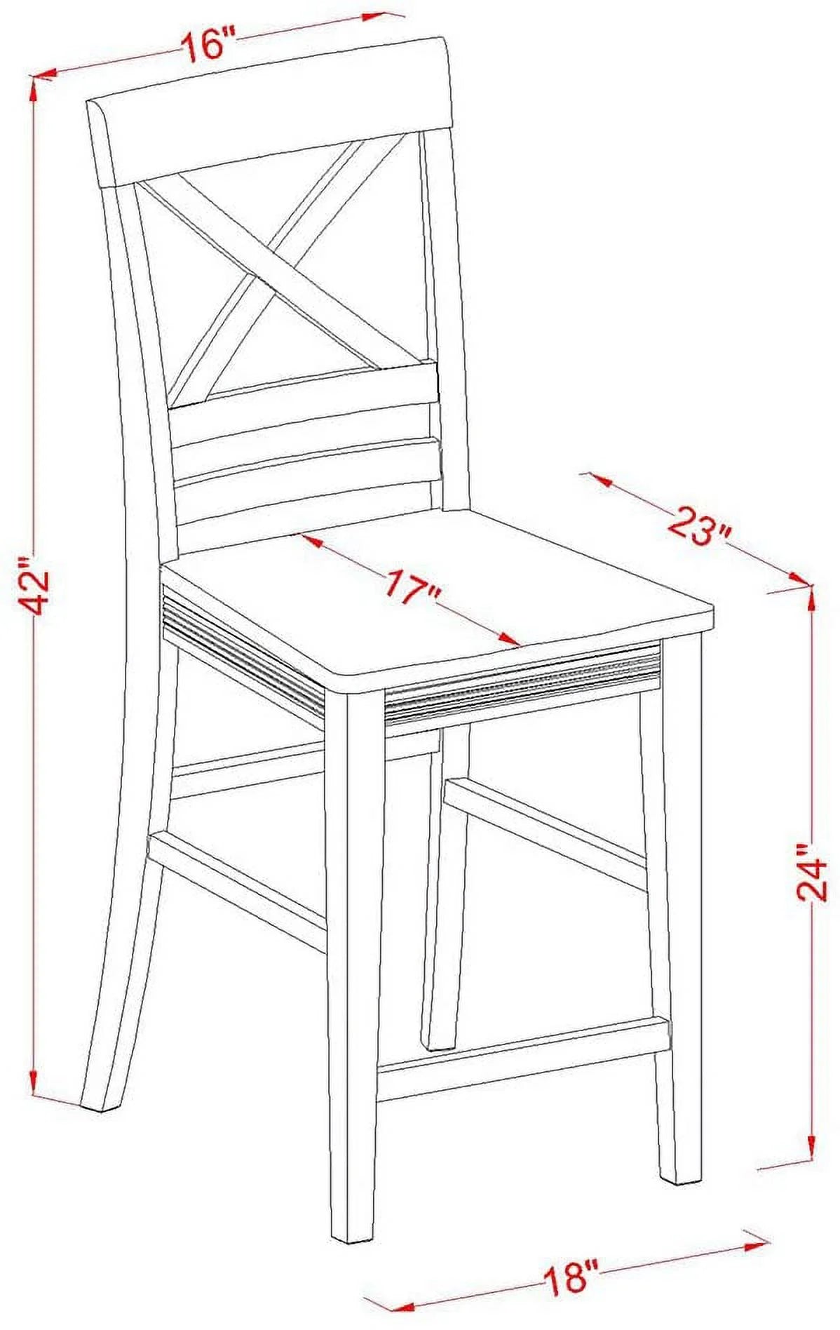 3 Piece Counter Height Set with Square Pub Table and 2 Chairs Q945