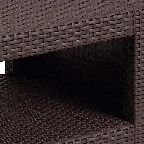 Chocolate Brown Faux Rattan Coffee Table M731786