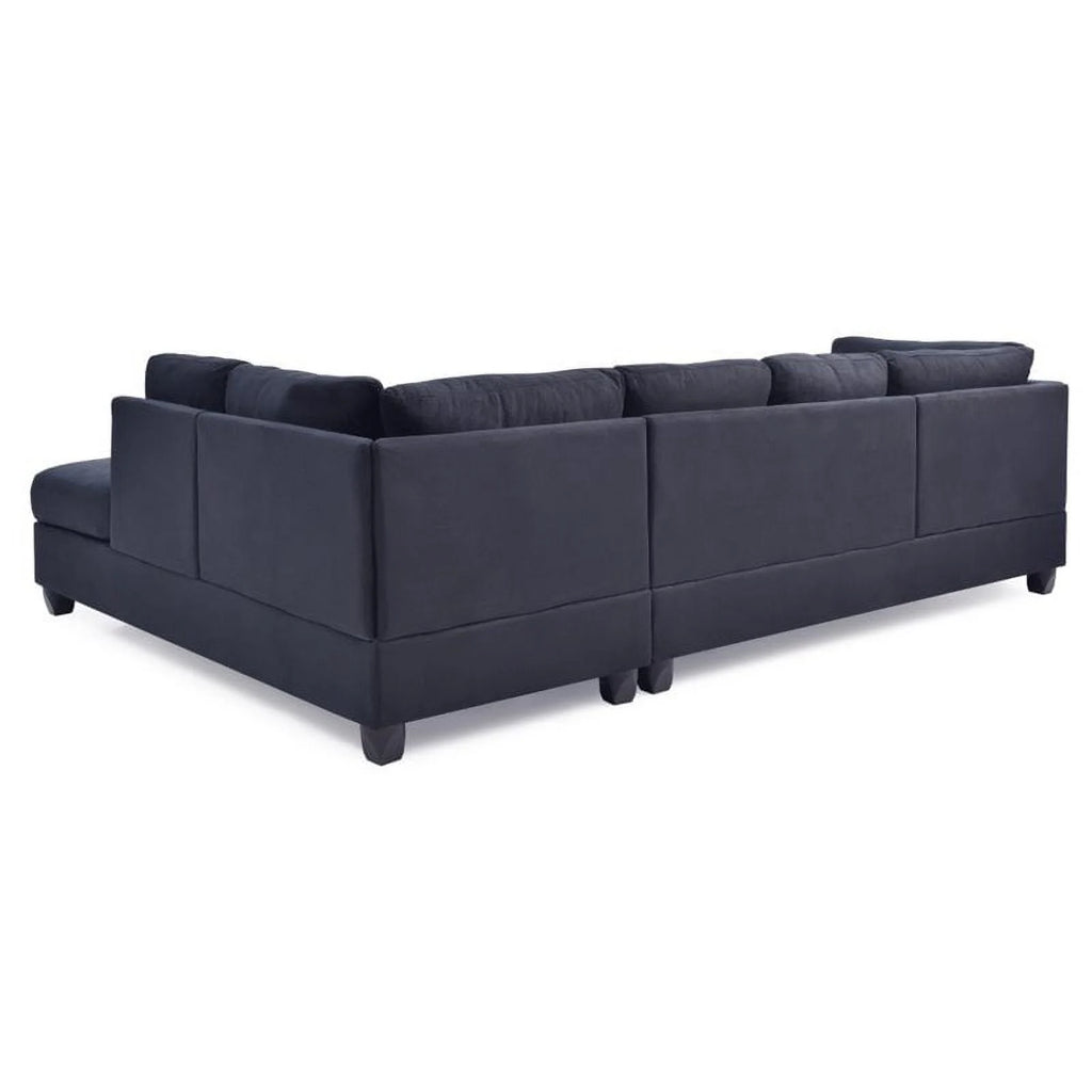 Black Microsuede Sectional X129384