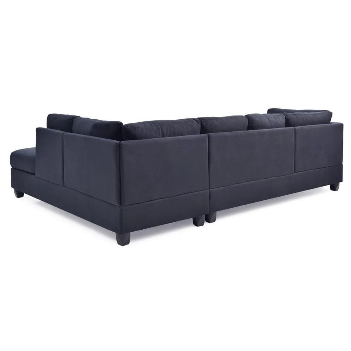 Black Microsuede Sectional X129384