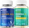Calcium AKG Supplement 1500mg + Vegan Omega 3 Supplement 1000mg F97611