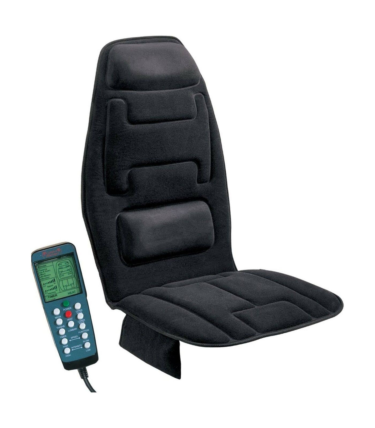 10-Motor Massage Seat Cushion with Heat, Black D35038