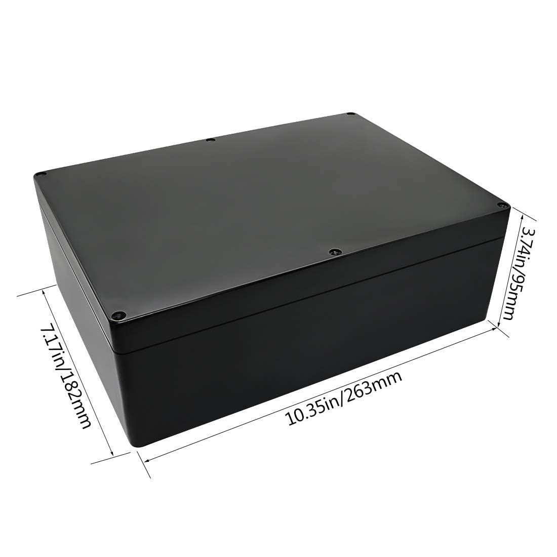 ABS Plastic Electrical Project Case Power Junction Box Black 10.4 x 7.2 x 3.7 Pack of 1 E102775