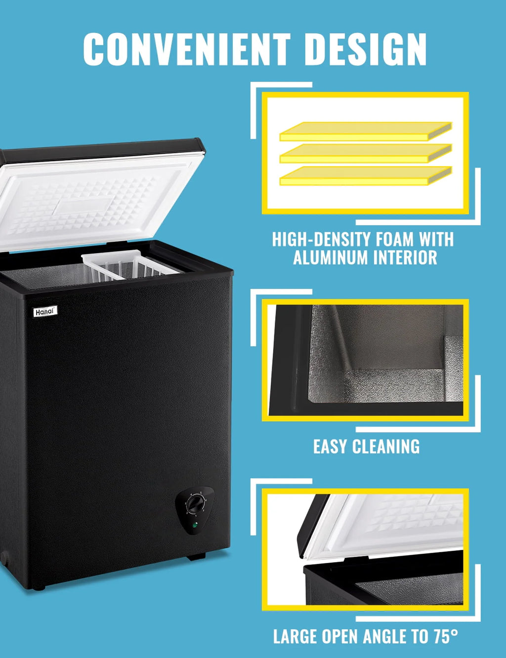 3.5 Cubic Feet White Chest Freezer I64502