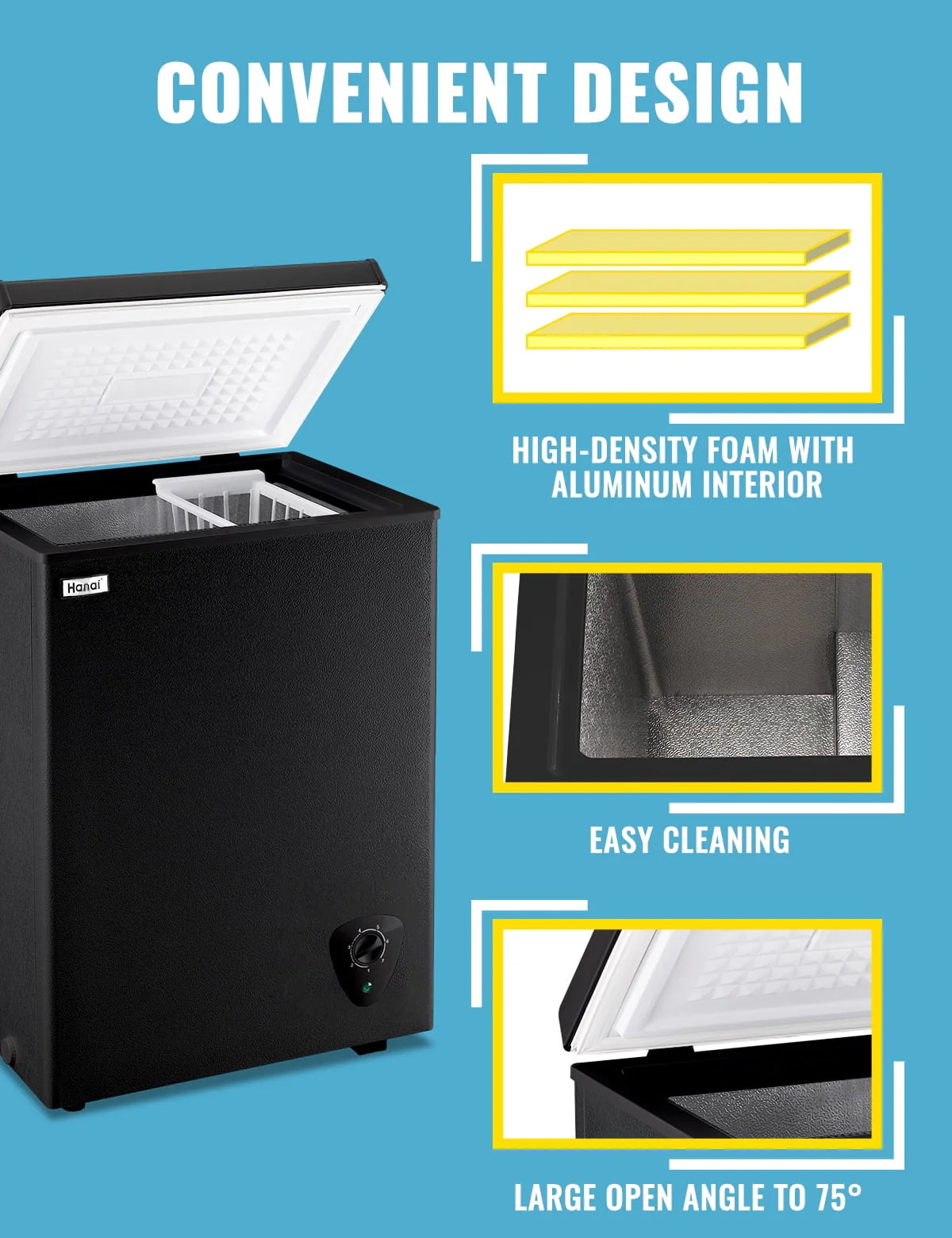 3.5 Cubic Feet White Chest Freezer I64502
