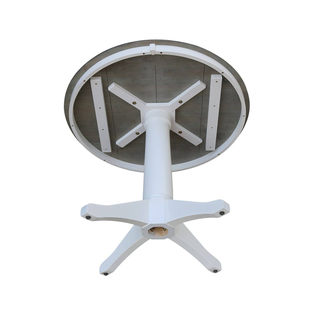 White/Heather Gray Round Top Pedestal Table P1542