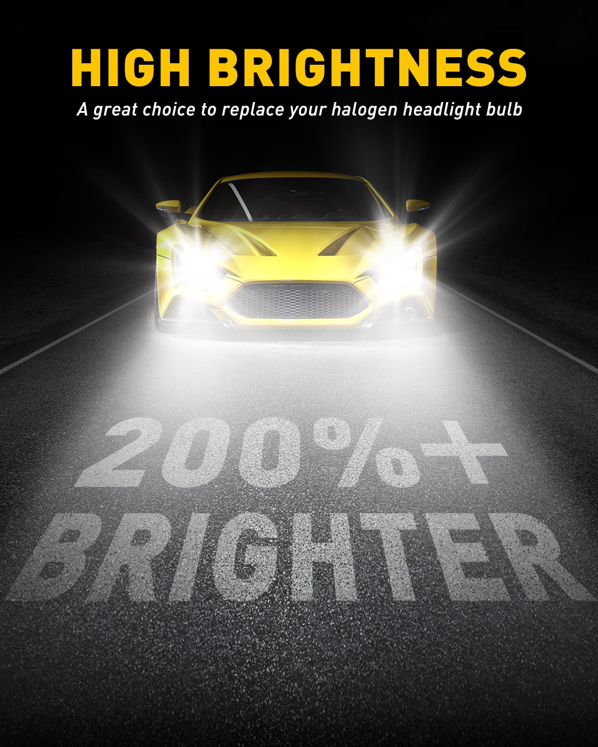 H4 9003 HB2 LED Headlight Bulbs 6500K Xenon White Pack of 2 O71871