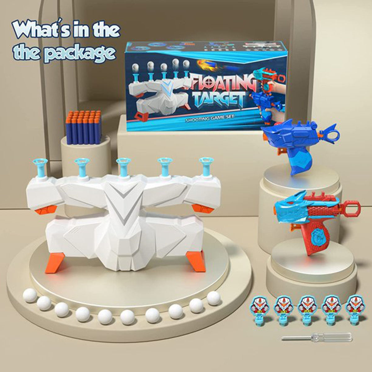 Floating Ball Targets with 2 Foam Shooting Guns Toy Game Set D8070