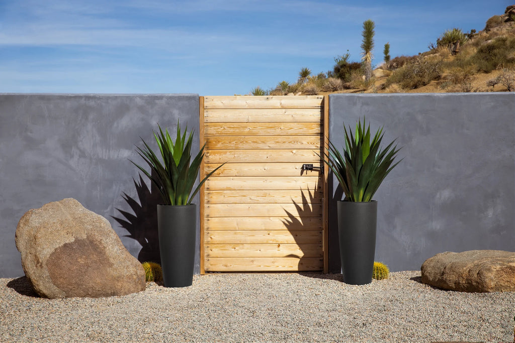 28" Black Plastic-Stone Planter D55039