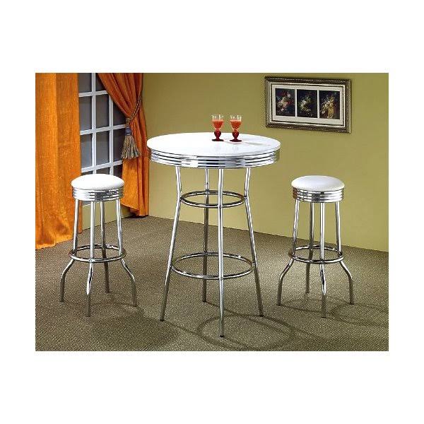 White Bar Stool Set of 2 L94201