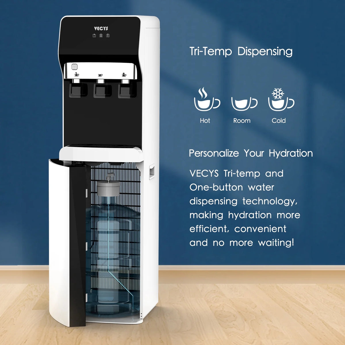 3 or 5 Gallon Bottom Loading Hot and Cold Water Dispenser U3524