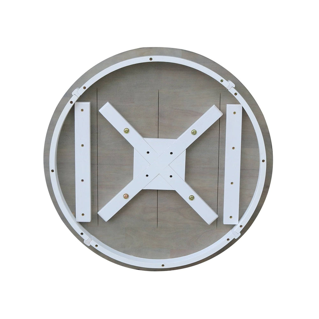 White/Heather Gray Round Top Pedestal Table P1542