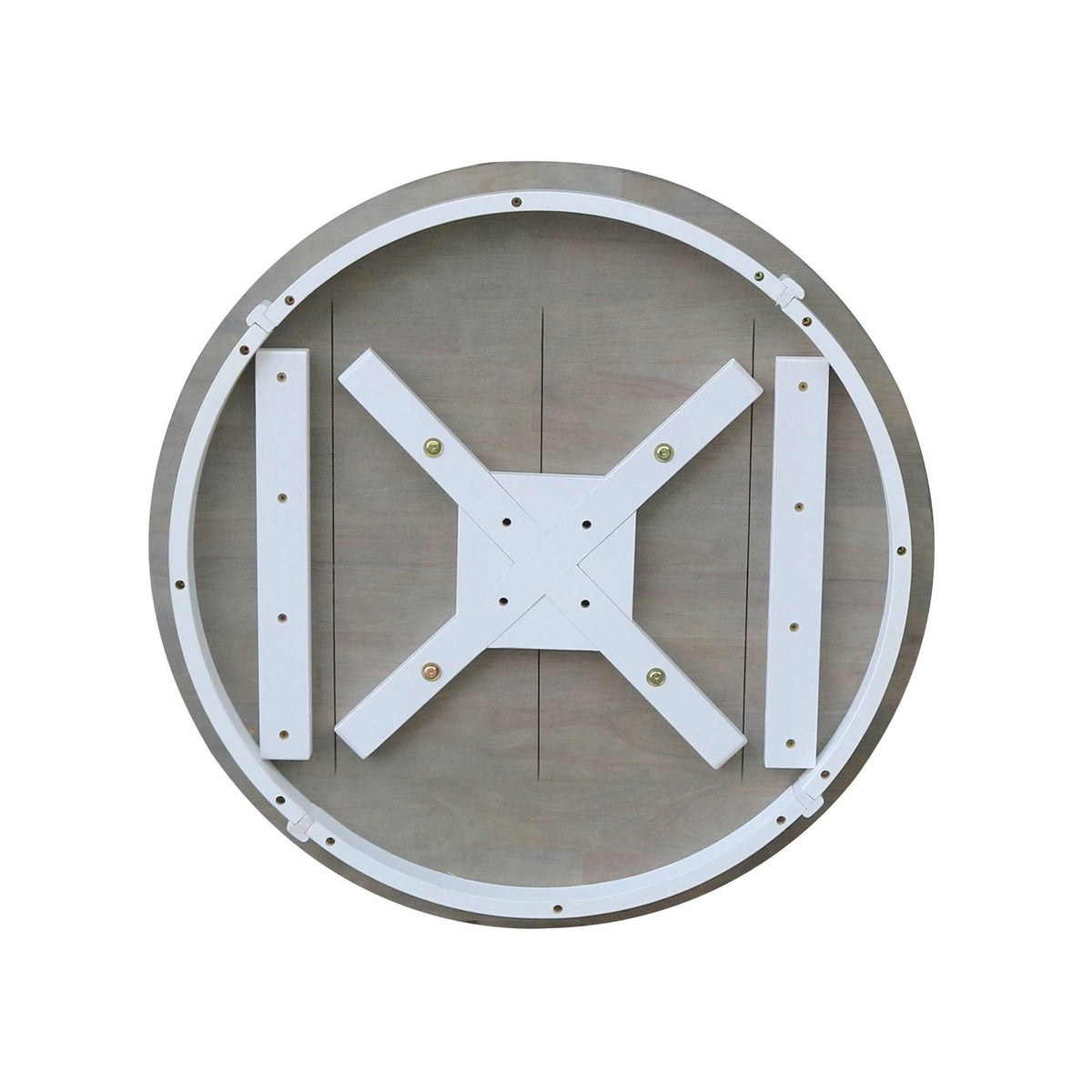 White/Heather Gray Round Top Pedestal Table P1542