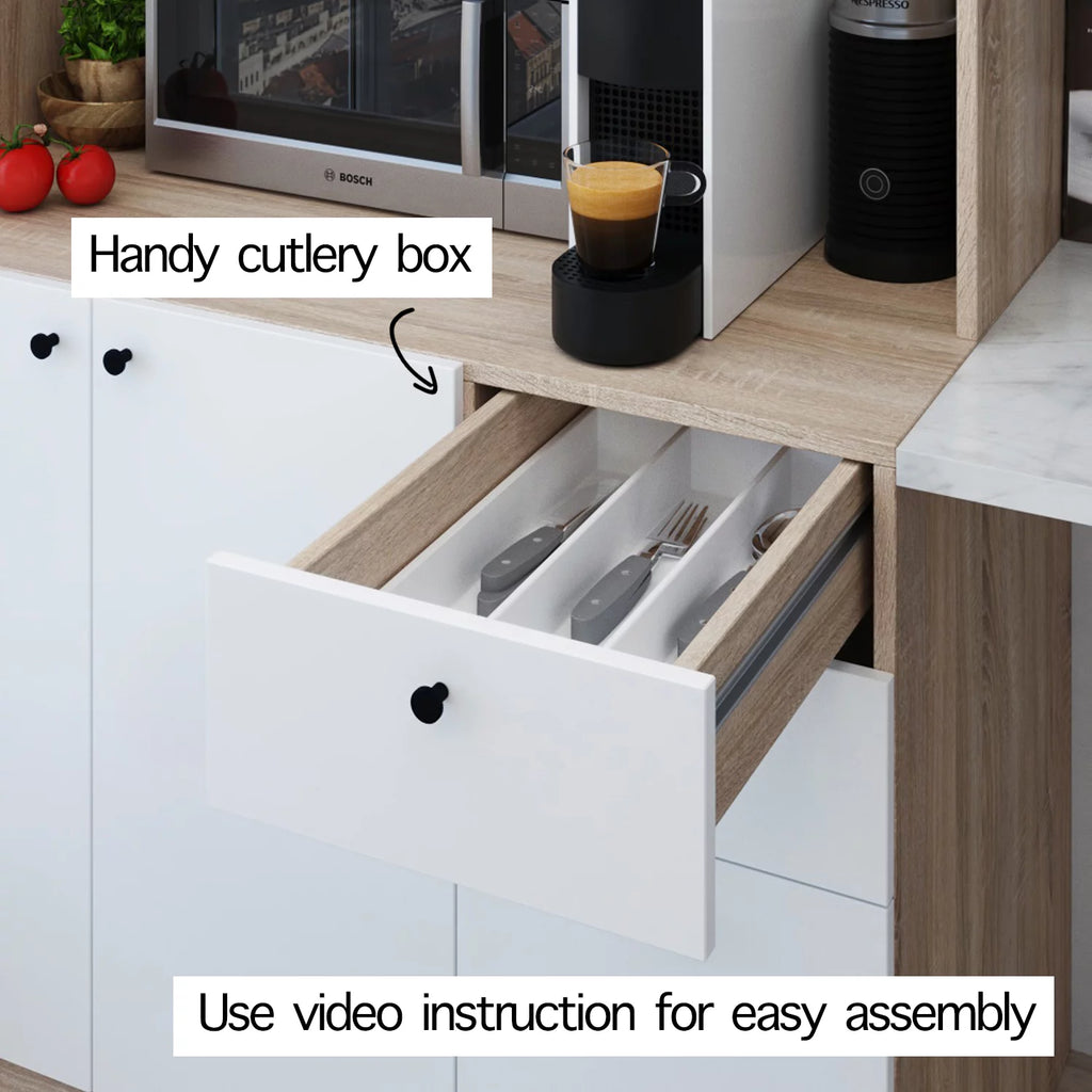 White Pantry Kitchen Storage Cabinet N987098