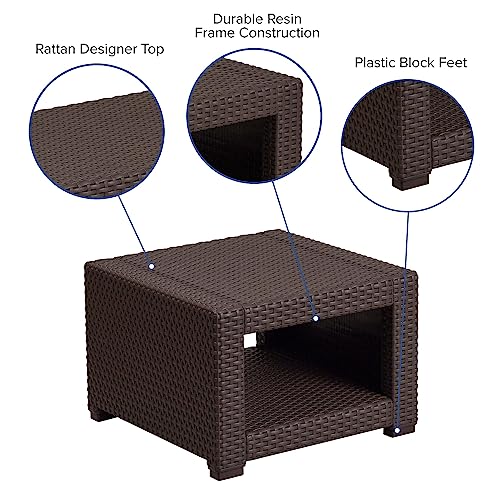 Chocolate Brown Faux Rattan Coffee Table M731786