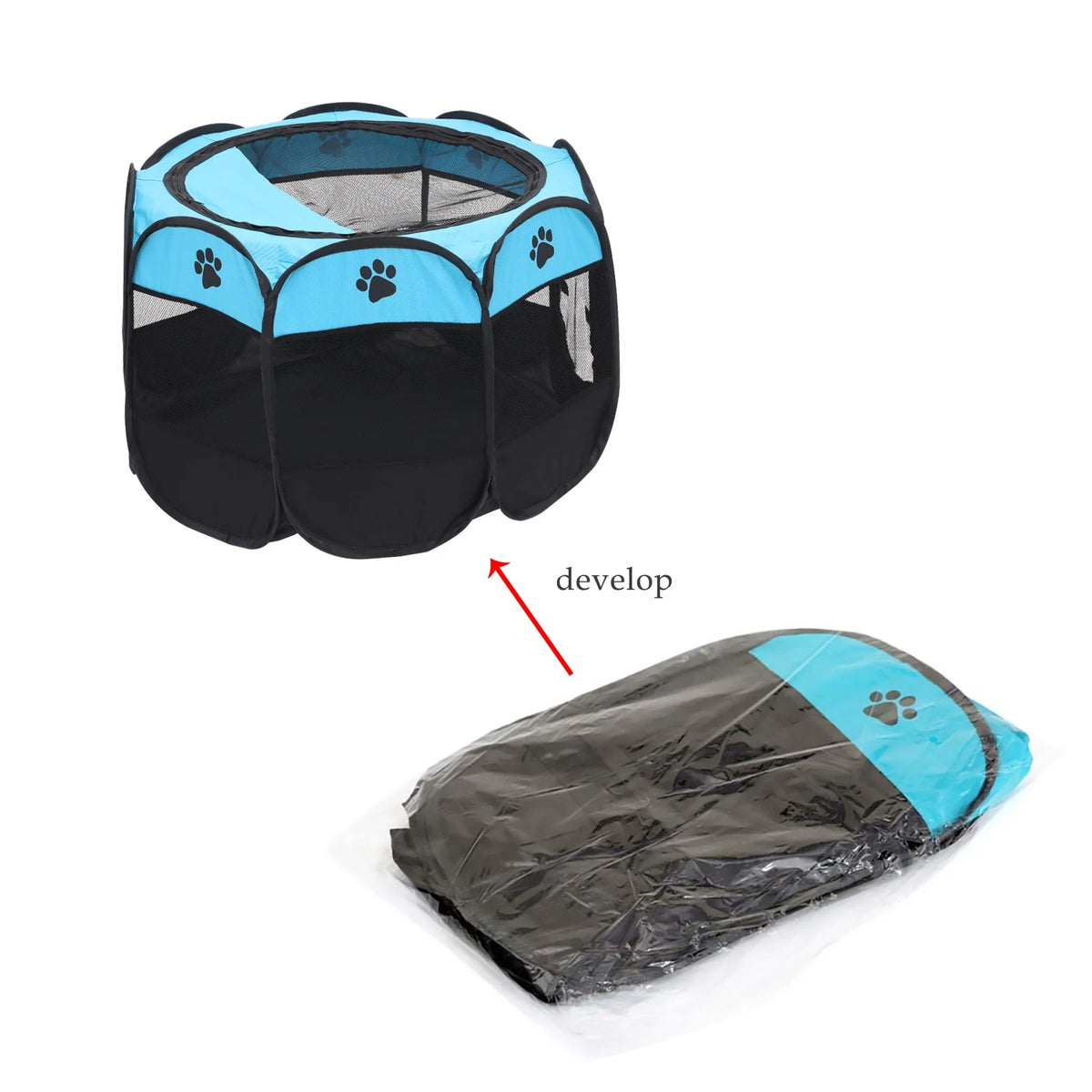 Soft Foldable Pet Tent Pop-Up Dog Crate with Carrying Bag N330
