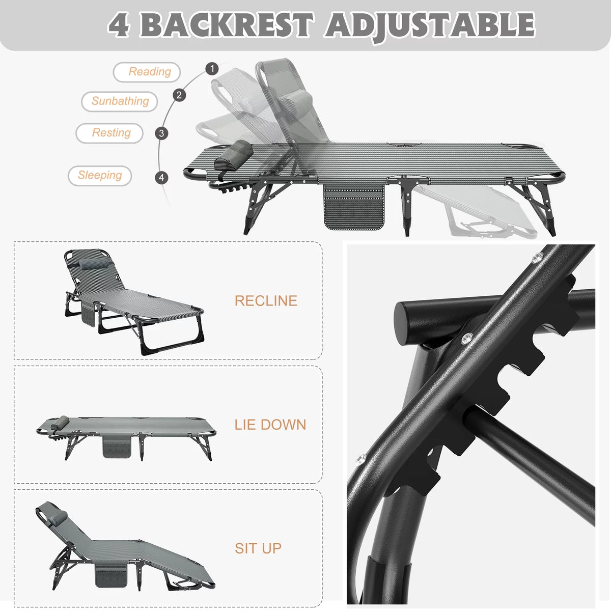 Camping Cot with Mattress and Pillow P7392