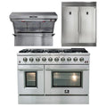 48 Inch Gas Range, Wall Mount Range Hood, 60 Inch Refrigerator R79466