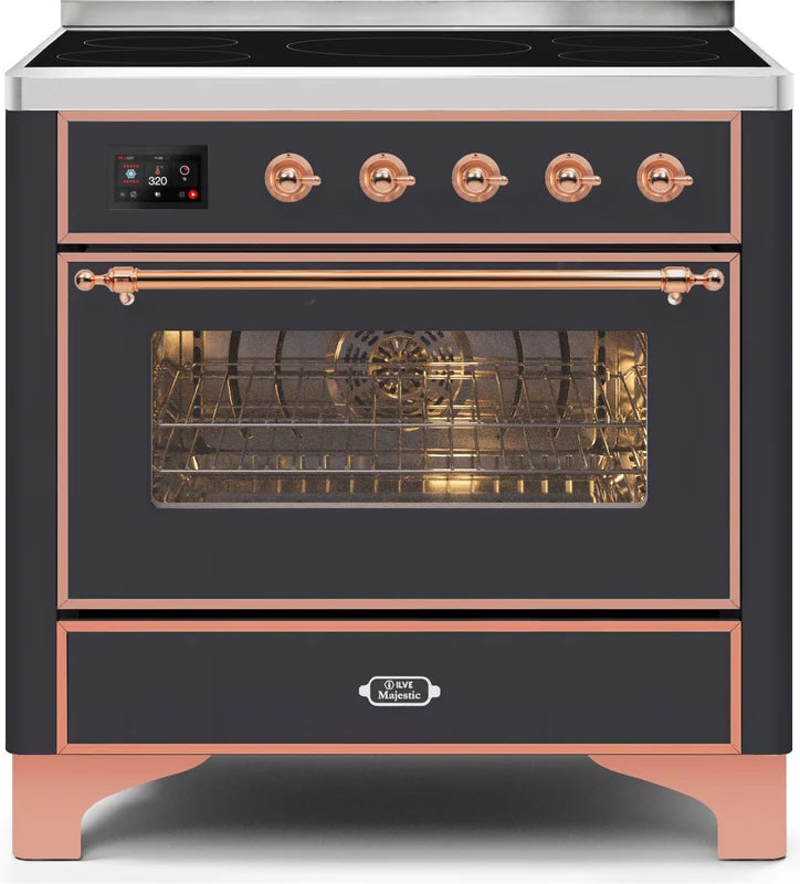 36 Induction Range with Electric Oven in Matte Graphite J8655