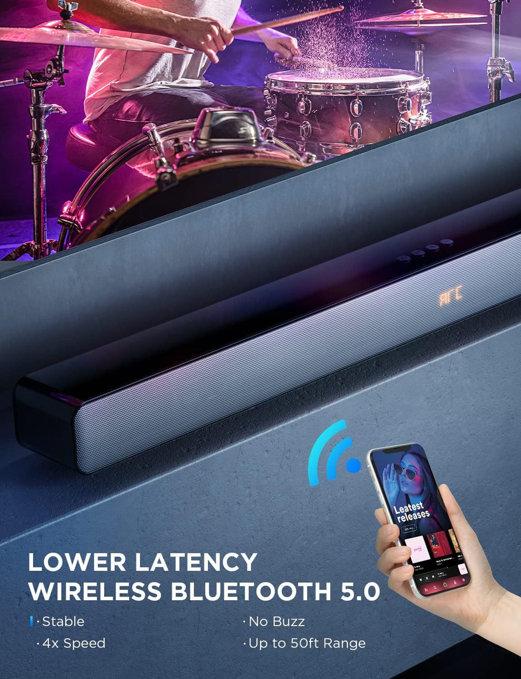 SoundBars for TV Speaker 100W, 2.0ch, Bluetooth, Pack of 2 V5064