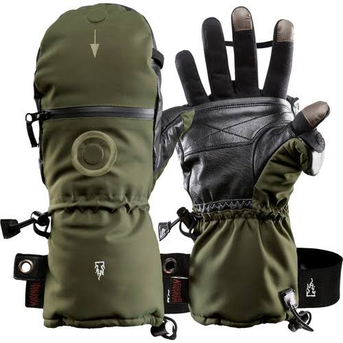 Heat 3 Smart Mittens/Gloves Size 8, Tarmac Green, Medium, with Inner Liners J335010