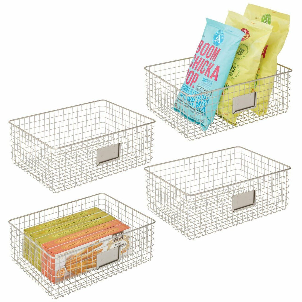 Black 4 Pack Metal Food Storage Basket G27560