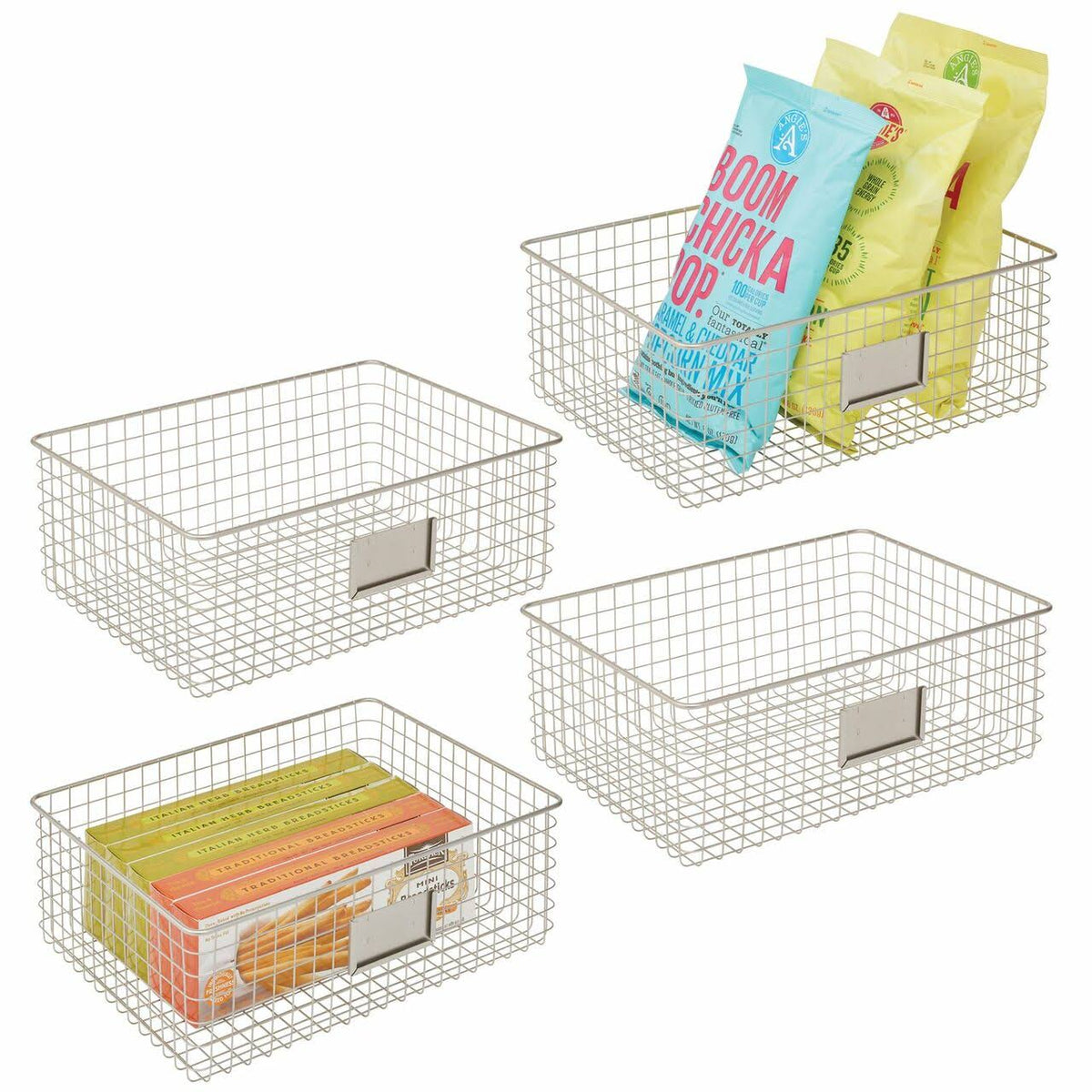 Black 4 Pack Metal Food Storage Basket G27560