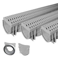 3-Pack Drainage Trench Channel Drain with Grate U2013