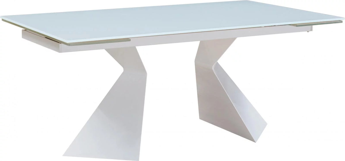 White Extendable Glass Dining Table C640228