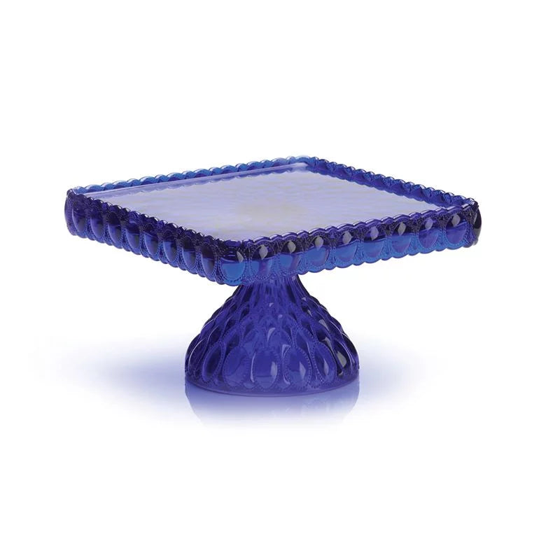 Cobalt Blue Square Cake Plate Stand Z58659