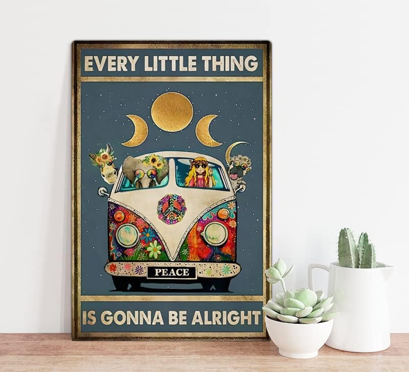 Vintage Hippie Poster Aluminum 12 * 8 Inch U358