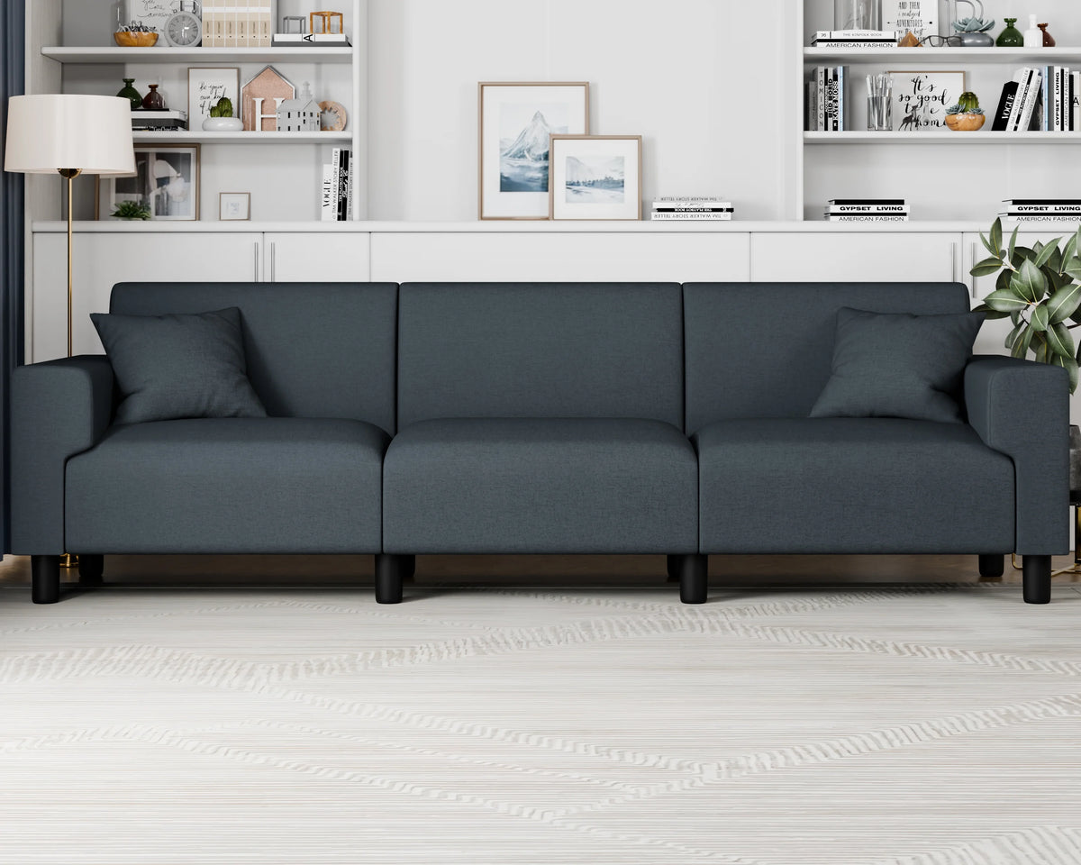 Dark Grey 3-Seater Sofa with Two Pillows D180163