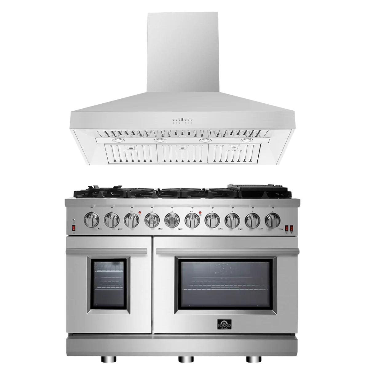 48 Gas Range and Wall Mount Range Hood Q935371